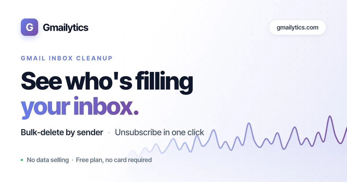 Gmailytics – Gmail inbox cleaner